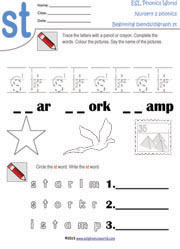 Beginning Consonant Blend Worksheets | Two Letter Blend Phonics